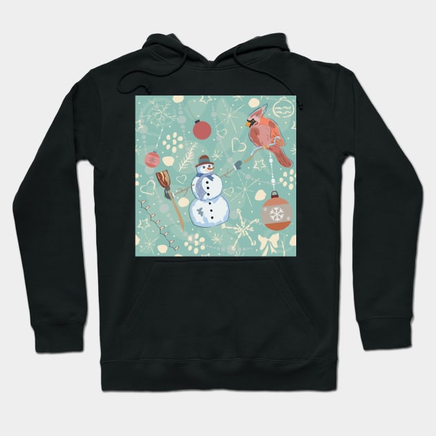 Cardinal and Snowman Hoodie by Creative Meadows